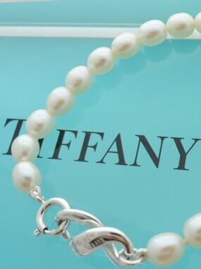 Tiffany & Co. Sterling Silver Pearl Infinity Bracelet